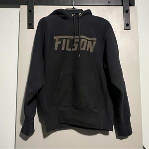 CLOSET CLOSING Filson Heavyweight Spellout Hoodie Hoody Made in USA Black Gold